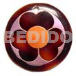 Hand Painted Pendants Round 40mm Black Tab W/ Handpainted Design - Floral/embossed