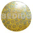 Hand Painted Pendants Round 40mm Yellow Hammershell W/ Handpainted Design - Floral/embossed