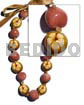Kukui Nuts Jewelry Kukui Nuts In Painted Graduated Color W/ Alternate Design ( Design On Both Sides Of Kukui ) ( 16 Pcs. ) / Adjustable Ribbon