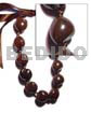 Kukui Nuts Jewelry Brown Kukui Nuts ( 16 Pcs. ) / Adjustable Ribbon