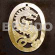 Shell Carvings Oval Mop Dragon Carving 45mm