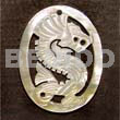 Shell Carvings Oval Dragon Carving 45mm