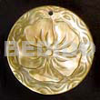 Shell Carvings Round Mop Intricate 5 Petal Flower Carving 40mm