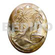 Shell Carvings Oval Blacklip W/ Lady Carving 50mmx40mm