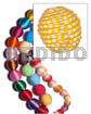 Wrapped Beads 20mm Natural White Round Wood Beads Wrapped In Yellow Two Toned Sutash Cod / Price Per Piece