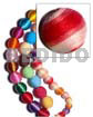 Wrapped Beads 15mm Natural White Round Wood Beads Wrapped In Red Two Toned Crochet Thread/ Price Per Piece