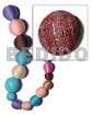 Wrapped Beads 25mm Natural White Round Wood Beads Wrapped In Brown Raffia / Price Per Piece