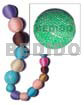 Wrapped Beads 15mm Natural White Round Wood Beads Wrapped In Mint Green Raffia / Price Per Piece