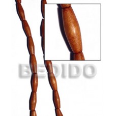 Bayong Wood 10 mm Brown Football 16 inches Beads Strands Wood Beads - Football and Cylinder Wood Bea