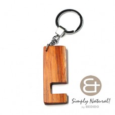 Bayong Wood Brown 64 mm x 24 mm x 5 mm Hardwood Chrome Keychain IPHONE ANDROID ACCESSORY BFJ085KC