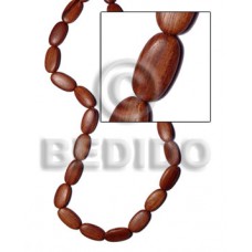 Bayong Wood Flat Oval 25 mm Brown 16 inches Wood Beads - Flat Round and Oval Wood Beads BFJ278WB