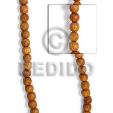 Bayong Wood Hardwood Round 6 mm Beads Strands Brown Wood Beads - Round Wood Beads BFJ077WB