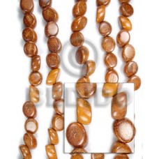 Bayong Wood Slide Cut 15 mm Brown Beads Strands Wood Beads - Slide Cut BFJ067WB