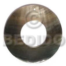 Black Lip Shell 40 mm Natural Ring Pendants - Simple Cuts BFJ6201P
