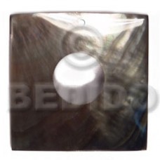 Black Lip Shell 40 mm Square Black Pendants - Simple Cuts BFJ6229P