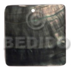 Black Lip Shell 40 mm Square Black Pendants - Simple Cuts BFJ6243P