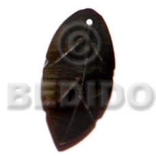 Black Lip Shell Leaf 15 inch Black Pendants - Shell Pendants BFJ5144P
