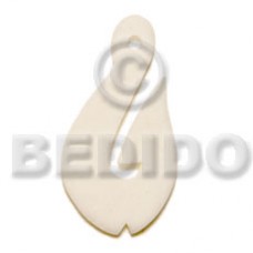 Bone Hook 40 mm Natural White Pendants - Bone Horn Pendants BFJ5194P