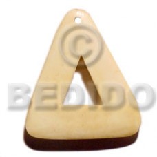 Bone Triangle 40 mm Natural White Pendants - Bone Horn Pendants BFJ5610P