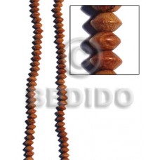 Brown 16 inches Bayong Wood Saucer 5 x 8 mm Natural Wood Beads - Saucer and Diamond Wood Beads BFJ01