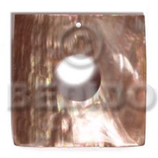 Brown Lip Shell 40 mm Square Brown Pendants - Simple Cuts BFJ6231P