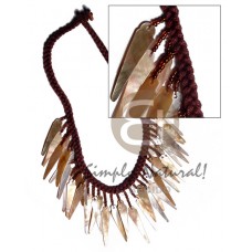 Brown Lip Shell Macrame 32 mm 16 inches Shell Necklace BFJ2333NK