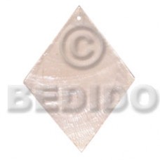 Capiz Shell 40 mm Diamond White Pendants - Simple Cuts BFJ6218P