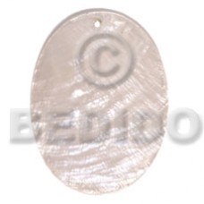 Capiz Shell 40 mm Oval White Pendants - Simple Cuts BFJ6211P