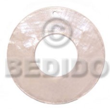 Capiz Shell 40 mm White Ring Pendants - Simple Cuts BFJ6204P