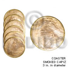 Capiz Shell Natural 3 inch Laminated Round Brass GIFT AND DECORS BFJ025GD