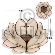 Capiz Shell Natural Brass White Flower GIFT AND DECORS BFJ080GD