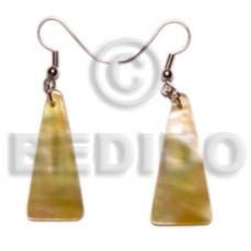 Dangling Mother of Pearl MOP Pyramid 30 mm Yellow Shell Earrings BFJ5049ER