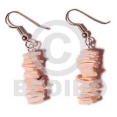 Dangling Pink Rose Shell Pink Shell Earrings BFJ068ER