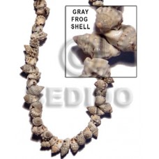 Gray 16 inches Frog Shell Shell Whole Shell Beads BFJ044SPS