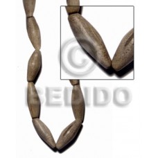 Graywood Football Gray 30 mm 16 inches Beads Strands Wood Beads - Football and Cylinder Wood Beads B