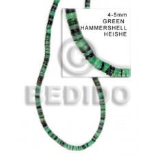 Green 16 inches Hammer Shell Heishi 4-5 mm Dyed Shell Heishe Shell Beads BFJ012HS