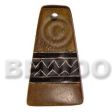 Horn Aztec Natural 45 mm Carvings Pendants - Bone Horn Pendants BFJ5198P