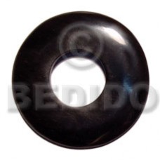 Horn Black Donut 60 mm Pendants - Bone Horn Pendants BFJ5612P