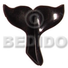Horn Mermain Tail 45 mm Black Pendants - Bone Horn Pendants BFJ5176P