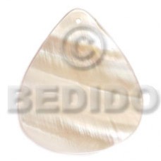 Kabibe Shell 40 mm Teardrop White Pendants - Simple Cuts BFJ6255P