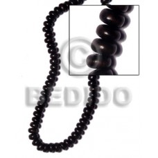 Kamagong Wood Mentos 7 mm Black Hardwood Beads Strands Wood Beads - Teardrop and Oval Wood Beads BFJ