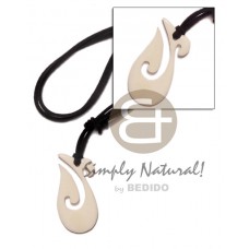 Leather Thong Bone adjustable Natural White 40 mm Celtic Design Necklace - Surfer BFJ1423NK