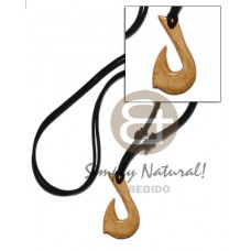 Leather Thong Bone adjustable Natural White 40 mm Hook Necklace - Surfer BFJ1420NK