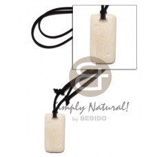 Leather Thong Bone adjustable Natural White 40 mm Necklace - Surfer BFJ1404NK