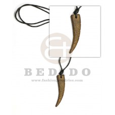 Leather Thong Fang Carabao Horn adjustable Necklace - Surfer BFJ3890NK