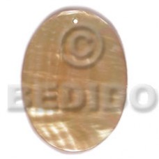 Mother of Pearl 40 mm Oval Yellow MOP Pendants - Simple Cuts BFJ6214P