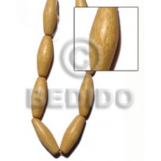 Nangka Wood Football Natural 10 mm 16 inches Beads Strands Wood Beads - Football and Cylinder Wood B