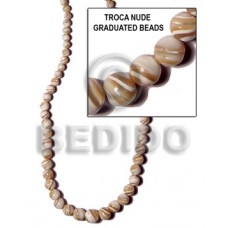 Natural 16 inches Trocha Shell Graduated Round Shell Round Shell Beads BFJ085SPS