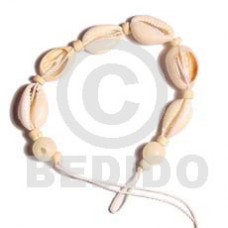 Natural 7.5 inches Sigay Cowry Shell Macrame Sea Shell Bracelets BFJ396BR