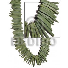 Olive 16 inches Coconut Stick 2 inches Dyed Coco Stick Beads BFJ015CSPS